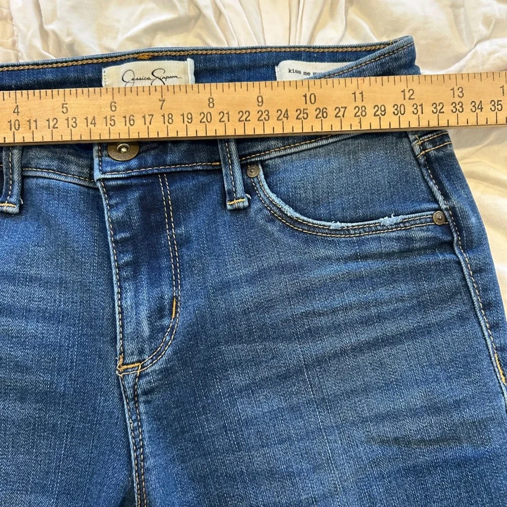 Jessica Simpson Kiss Me Super Skinny Jeans Dark Wash Blue Stretch Size 26 - Picture 7 of 10